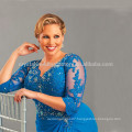 vestido de festa longo 2017 New Evening Gowns Plus Size Long Half Sleeve Royal Blue The Mother Of Bride Dress MM917